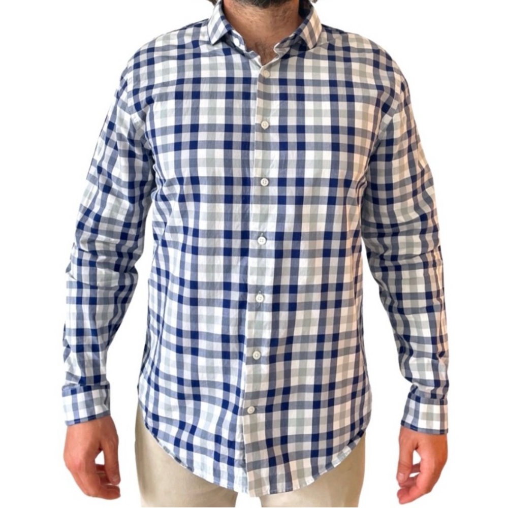 Express Men's Fitted Long Sleeve plaid Shirt Size XL